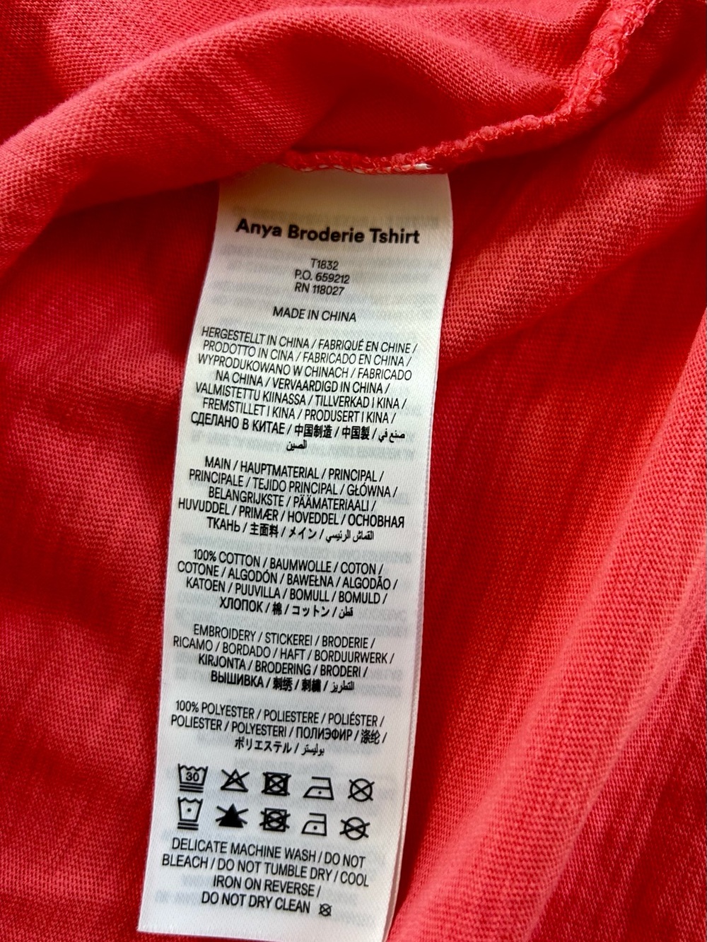 Boden Anya Broderie Azalea Pink Women's Broderie T-Shirt Sz 4 - Picture 7 of 7